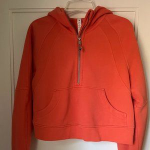 Orange Lululemon Scuba Oversized Half-Zip Hoodie Cropped